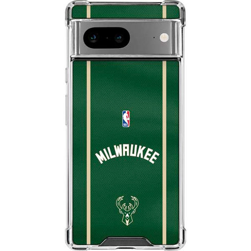 NBA Milwaukee Bucks Jersey Google Pixel 8a Clear Case